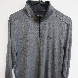 Under Armour Playoff Golf Heatgear Black Long Sleeve 1/4 Zip Pullover Large